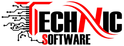 Technic software firmasına ait kırmızı siyah logo görseli