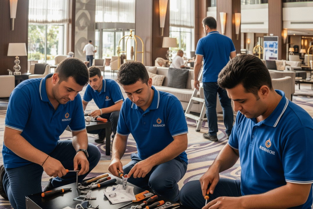 Technic software firmasına otelde bakım onarım işi yapan personel görseli